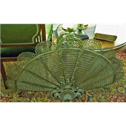 Brass Peacock Tail Fan Fireplace Screen
