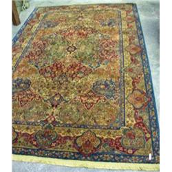 Area Rug, Karastan Tea Wash In Colors Of Dark Green, Tans And Scarlet