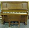 Image 1 : Euphona Quartersawn Oak Player Piano By The Cable Company, Chicago, With Bench - Works Great!