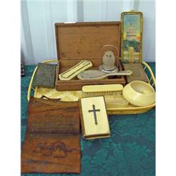 Celluloid Dresser Set Pieces, Celluloid Cover Episcopalian Book Of Common Prayer, San Francisco Adve