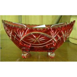 Cranberry Flash Footed Dish