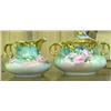 Image 1 : Austrian Hand Painted Creamer And Sugar, Roses Pattern With Gold Trim