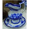 Image 1 : Flow Blue Creamer By Amoy And Flow Blue Saucer, English