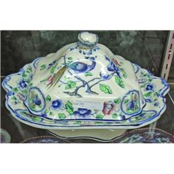 Blue And White Coronaware Old Woodstock English Covered Dish