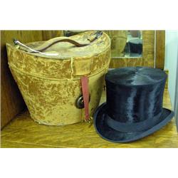 Beaver Top Hat By Dunlap & Co. In Unusual Leather Case