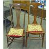 Image 1 : Heywood Wakefield Oak Splat Back Cane Seat Rocker And Side Chair - Sold Each