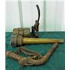 Image 1 : Lot 10" Brass Fire Nozzle, Brass Couplers And Gas Nozzle And Primitive Riveter