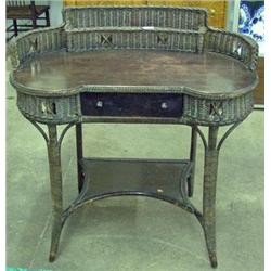 Heywood Wakefield Wicker Desk 37 Inches