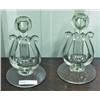 Image 1 : Pair Of Lyre Glass Candleholders
