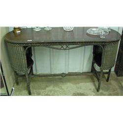 Heywood Wakefield Wicker Library Table, 54 Inch