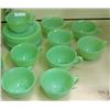 Image 1 : Set Of 9 Fire King Jadeite Cups And Saucers, Jane Ray Pattern