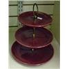 Image 1 : Bauer 3 Tier Tidbit Tray, Burgundy Monterey Moderne