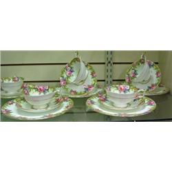 Five 3 Piece Dessert Sets By Paragon, Tapestry Rose Pattern
