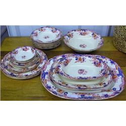 Royal Stafford China, Arcadia Pattern - 2 Platters, 1 Vegetable, 3 Dinner Plates, 2 Luncheon Plates,