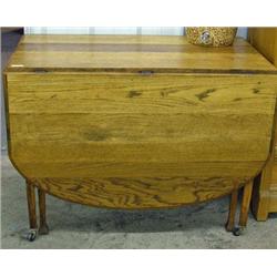 Oak Dropleaf Kitchen Table With 4 Gatelegs