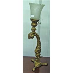 Metal French Style Table Lamp With Frosted Glass Globe