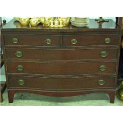 Mahogany 5 Drawer Federal Style Low Dresser