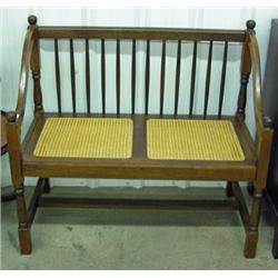 Spindle Back And Cane Seat 2 Seater Bench