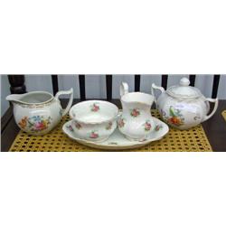 Bavarian Creamer And Sugar And Royal Albert Creamer And Sugar On Tray