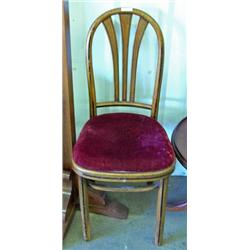 Thonet Bentwood Side Chair With Burgundy Upholstered Seat
