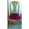 Image 1 : Thonet Bentwood Side Chair With Burgundy Upholstered Seat