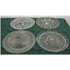 Image 1 : Lot Of 3 Glass Round Trays And 1 Divided Round Tray