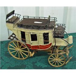 Wooden And Metal Stagecoach Model