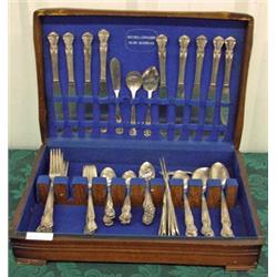 Old Company Plate Flatware In Silver Chest - Over 65 Pieces ( Butter Knives Unmarked)