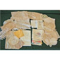Lot Of Linens - Towels, Pillowcases And Many Crocheted Runners And Doilies