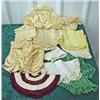 Image 2 : Lot Of Linens - Tablecloths, Embroidered Pillowcases, Crocheted Doilies And Runners