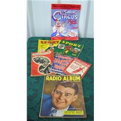 Lot Of Vintage L P Records, Spalding Instruction Booklets From The 30's, Shrine Circus 1949 Program,