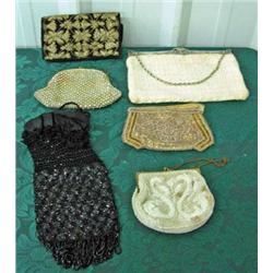 Lot Of 6 Vintage Evening Purses, Some Beaded, Some Crocheted