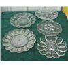 Image 1 : Five Vintage Clear Glass Egg Plates