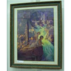 Framed Parrish Print - The Waterfall - 16x12.5