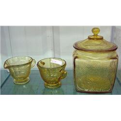 Madrid Cookie Jar With A Creamer And Sugar, Also Possibly Madrid