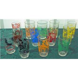 Lot Of 13 Swanky Swig And Cartoon Character Glasses - Fred Flintstone, Scotty Dogs, Etc.
