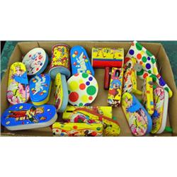 Lot Of 18 Vintage Metal Noisemakers