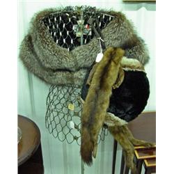 2 Fur Stoles And Fur Hand Muff