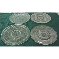 Lot Of 3 Glass Trays And A Cake Plate