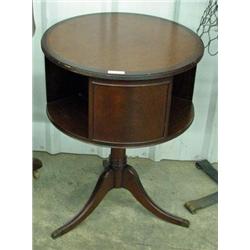 2 Duncan Phyfe Style Rotating Drum Tables, Pedestal Base - Sold Each