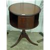 Image 1 : 2 Duncan Phyfe Style Rotating Drum Tables, Pedestal Base - Sold Each