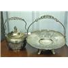 Image 1 : Silverplate Brides Basket And Biscuit Jar
