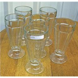 Set Of Six Heavy Glass Parfait Glasses