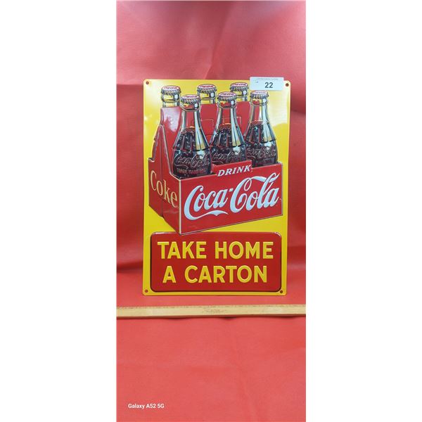 Beautiful older reproduction Coke sign, 17"x11.5"