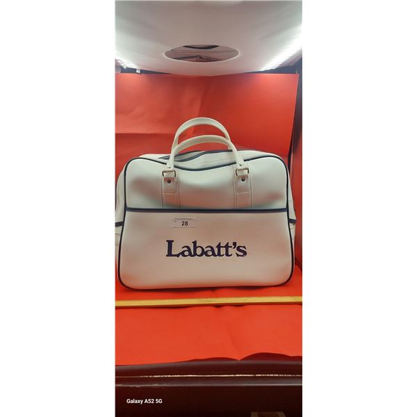 Very nice condition vintage Labatt's vinyl travel bag