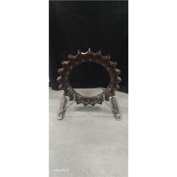 Giant industrial gear 29" diameter plus bracket. Very heavy, be wary of shipping costs