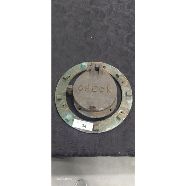 Industrial valve and brass porthole frame (porthole 11")
