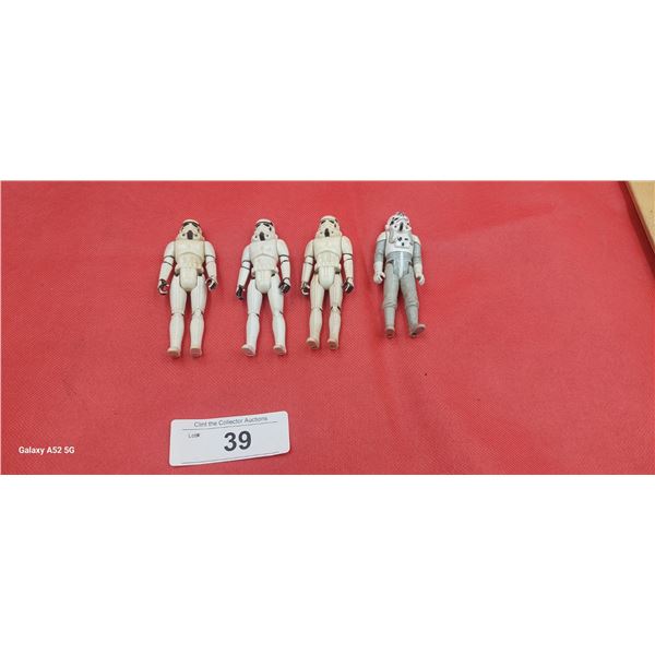 Collection of vintage Star Wars action figures, 4 pieces, Stormtroopers various