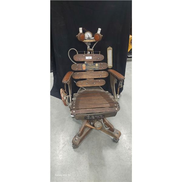 Beautiful one of a kind vintage dentist chair converted to steampunk "electric" ofice chair, built b