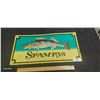Image 1 : Vintage tin tacker, Spampys Bait and Tackle, fantastic graphics 24"x12"